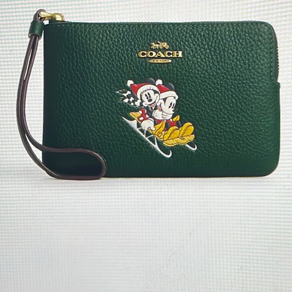 🛷 DISNEY X COACH DEMPSEY TOTE 22  AND CORNER ZIP WRISTLET WITH SLED MOTIF 🛷 - Picture 7 of 16